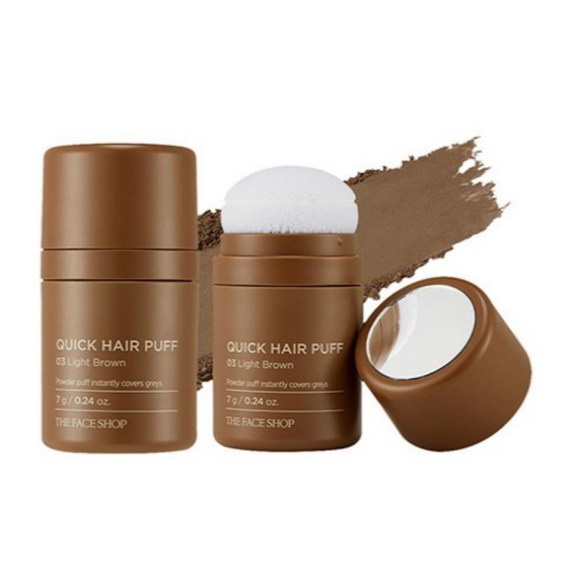 The Face Shop Quick Hair Puff Shadow No.3 Light Brown 7g 3ea Korea Beauty
