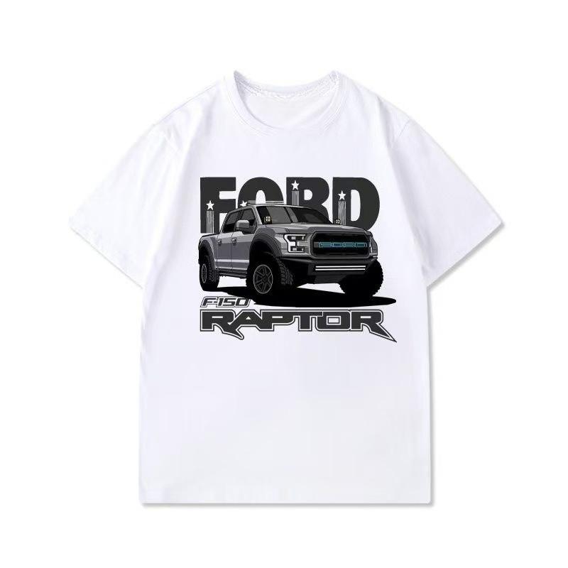 2025 Summer and autumn pickup and off-road vehicle printed T-shirt loose outdoor cycling short-sleeved men's and women's top