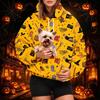 Women's Fashion Halloween Print Hoodie with Pet Pocket, Casual Pullover Sweatshirt for Fall