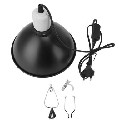 Reptilien Wärmelampenfassung 300W mit feuerfestem Schirm Edelstahlkonstruktion UVB UVA Haustierwärme