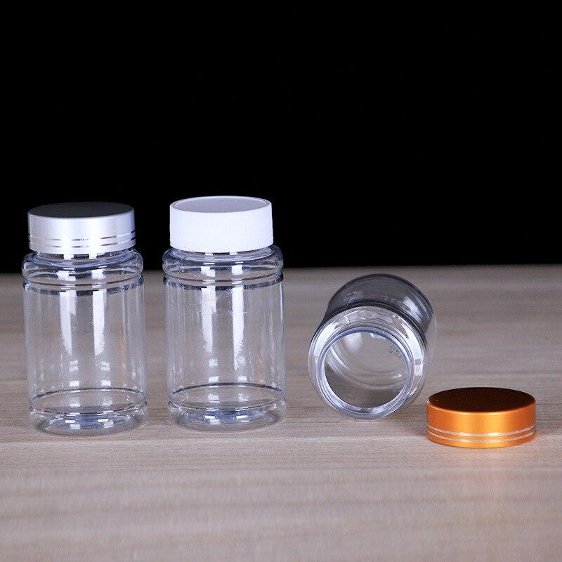 5pcs 200ml Plastic Bottle With Metal Cap Transparent Plastic Dried Fruit Bottle With Cap Empty Bottle Sealed Bottle Jar