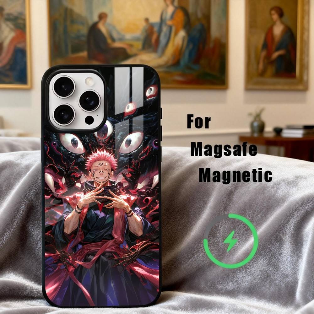 R-Ryomen S-Sukuna J-Jujutsu Kaisen Phone Case For iPhone17,16,15,14,13,12,11 Plus,Pro Max Magnetic For Magsafe Wireless Charging