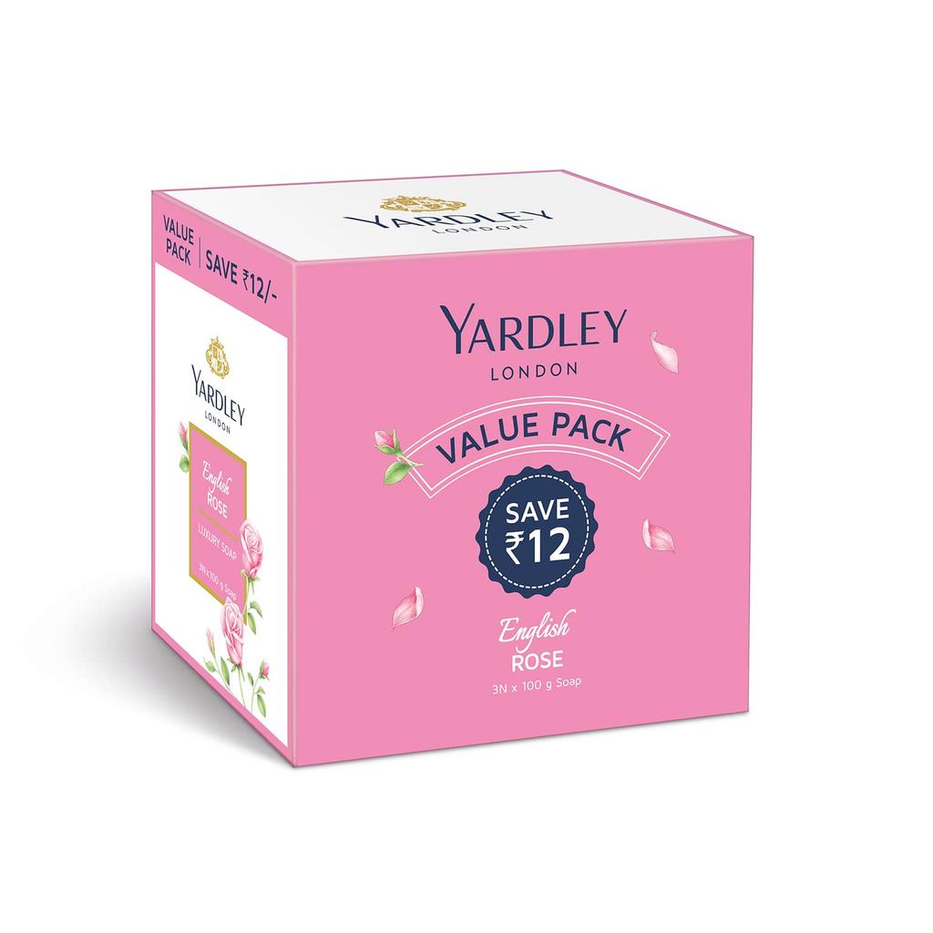 Yardley London English Rose Luxury Soap  100G X 3N Each For Soft Skin With Timeless Floral Fragrance And Creamy Lather