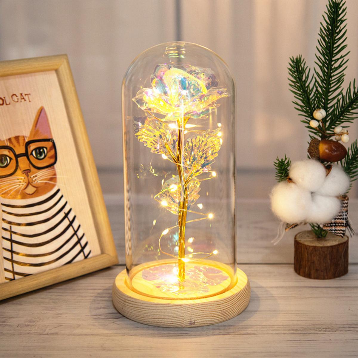 

Artificial Rose Flower LED Enchanted Galaxy Rose With Lamp Eternal Rose Flower Color Luminous Ornament for Wedding Birthday Gift without Battery