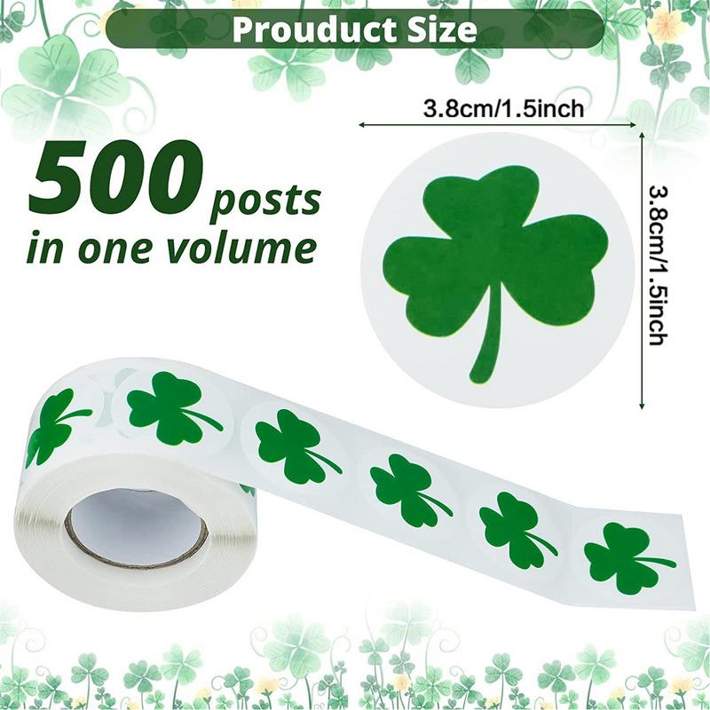 Shamrock Stickers St. Patrick's Day Shamrock Decals Adhesive Seal Labels For Irish Holiday Family Party DIY Lovers Classroom