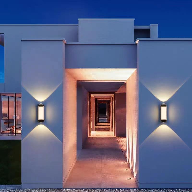 Led Modern Outdoor Lighting Ip65 Porch Wall Lamp Aluminum Upper and Lower Decorative Lighting Outdoor Wall Lamp