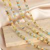 Bohemian Square Stone Beads Necklace, Handmade Women’s Titanium Steel Jewelry, Versatile Clavicle Chain for Girls