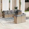 VidaXL Garden Lounge Set with Cushions 7 Pcs Beige Braided Resin 3217899