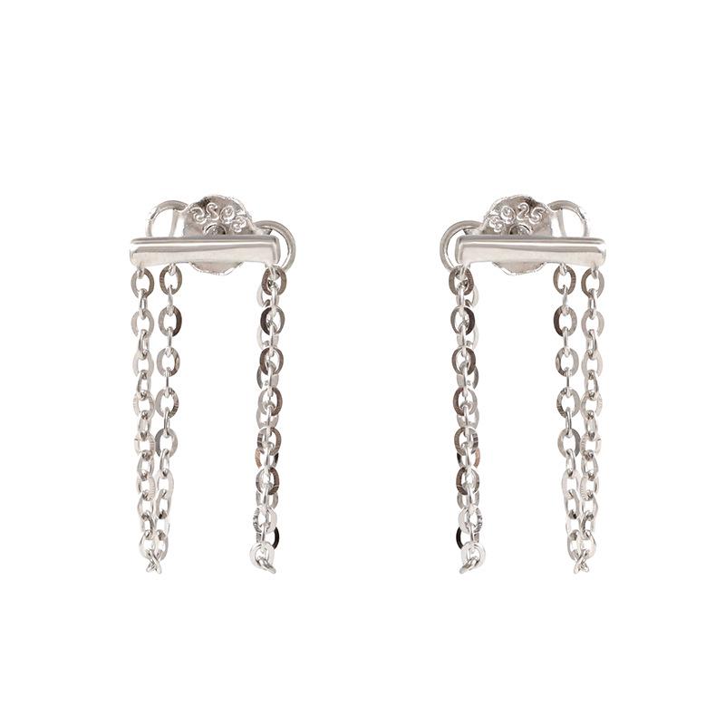 Mori Style Geometric Chain Earrings: Trendy, Fresh, and Simple Design for Women