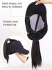 Synthetic Natural Straight Hair Ponytail Extension Wig Black Plush Shade Baseball Cap All-in-one Easy To Wear Hat Wig