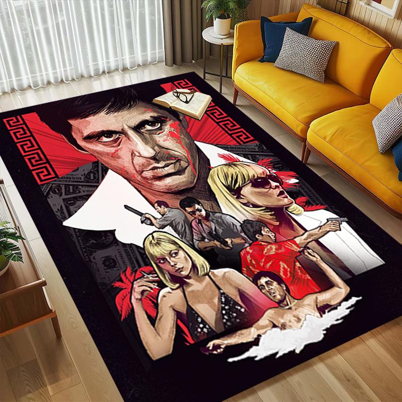 Scarface Saga Living Room Non-Slip Area Rug Soft Carpet for Bedroom Game Playroom Sofa Office Home Decor Doormat Christmas Gift C921155