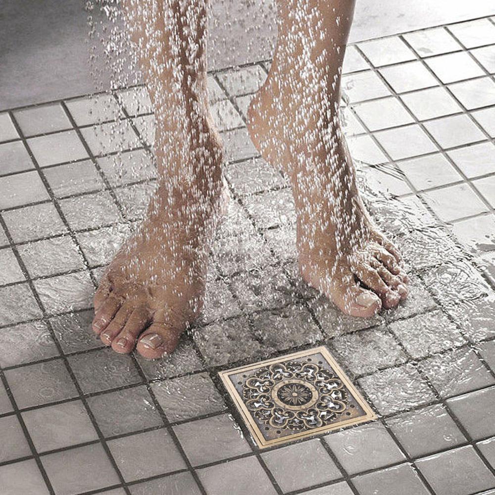 10 x 10 cm / 3.94 x 3.94 in Shower Drain Kit Square Drain Strainer Classic Floor Strainer Toilet
