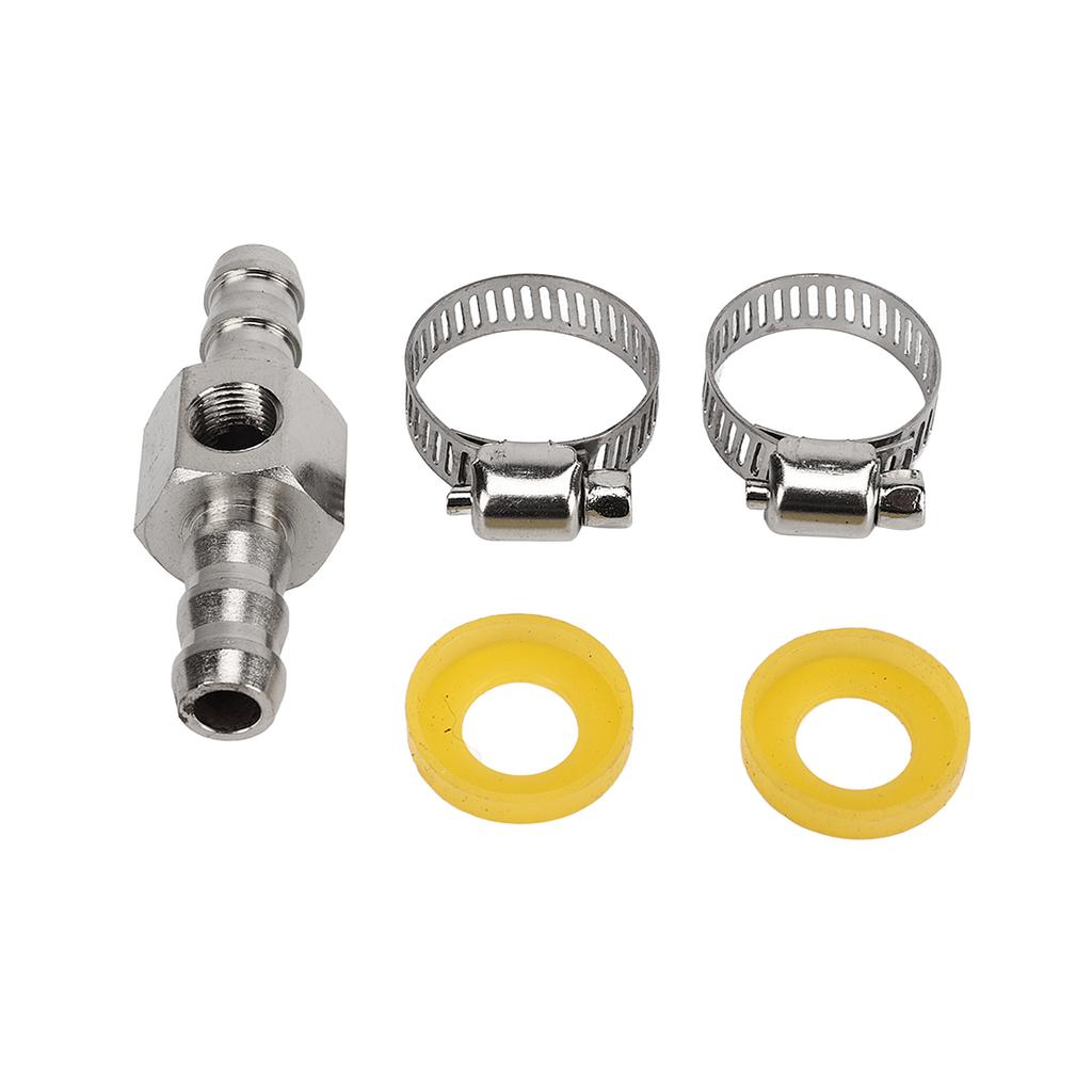 Fuel Pressure T Fitting Adapter T Fitting Adapter 304 Stainless Steel Rubber High Performance For Fuel Pressure Gauge Or Sensor Fuel System 2