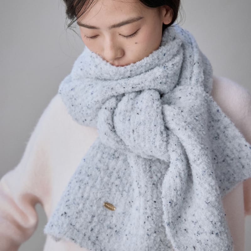 COQUET Fleury Boucle Bokashi Wolle Schal Melange Grau