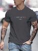 Camiseta casual esportiva masculina de verão 100% algodão puro com estampa de letras Paris, moderna, solta, gola redonda, manga curta
