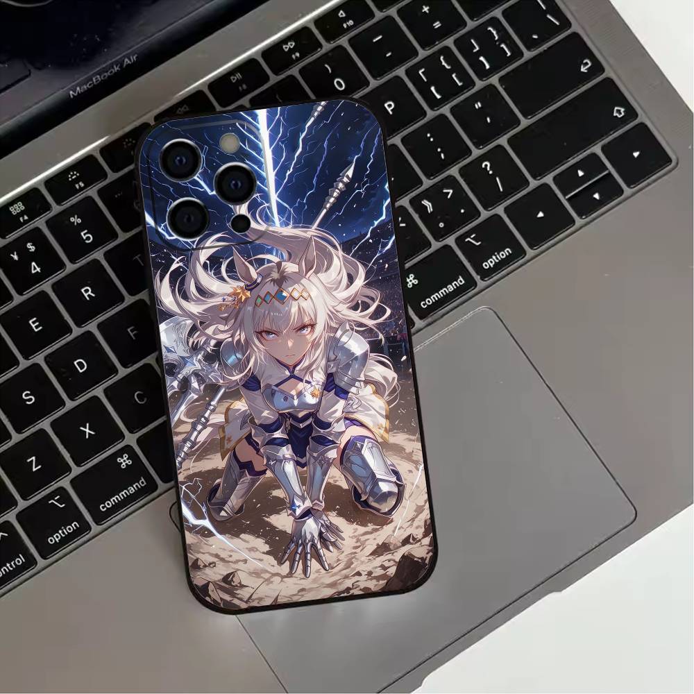 O-Oguri Cap Tamamo Phone Case For iPhone 17,16,15,14,13,12,11 Plus,Pro Max,XS,Soft Silicone Black Cover