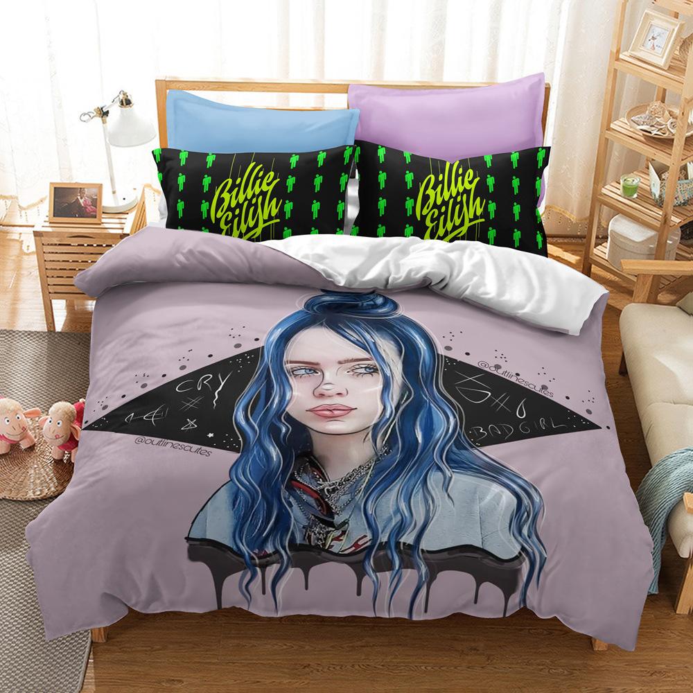 Dreiteiliges Heimtextil-Quiltset Vierteilig 3D-Digitaldruck Charakter Billie