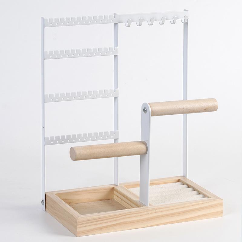 

Новая квадратная стойка для ювелирных изделий для настольных часов, ожерелье, стеллаж для демонстрации ювелирных изделий, серьги, коробка для хранения ювелирных колец 22.5x12x28cm белый