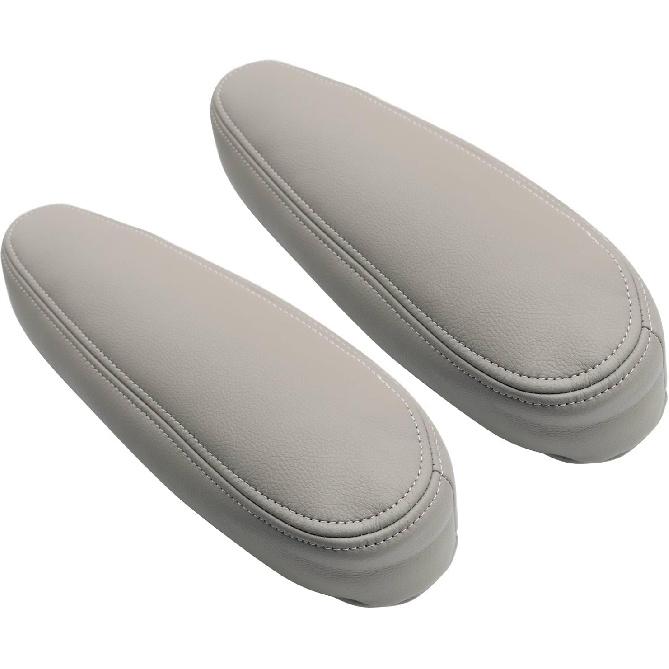 SecosAutoparts Armrest Cover Replacement Leather Seat Cover Gray Compatible with Chevy Silverado 1500 2500 3500 Tahoe Sierra Suburban Avalanche 1999