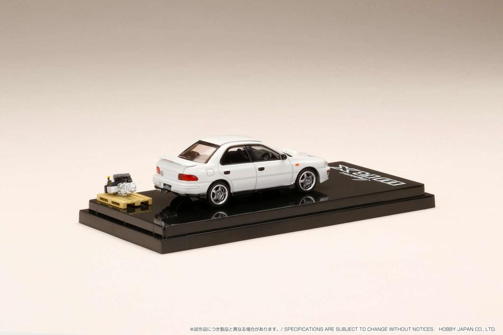 HJ64 Scale Subaru Impreza WRX 1992 with Engine Display Feather Finished HJ642013AW 1/64 (GC8) Model, White, Model,