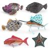 Simulation Of Marine Animals, Flounder, Sailfish, Stone Fish, Sand Fish, Red Snapper, Starfish Model Ornament Toy