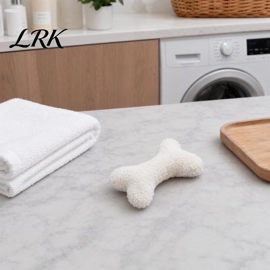 Dog Chew Toy Plush Squeaky Bone Toy, Soft Lamb Wool Chewing with Built-in Sound, Washable Interactive Fetch Noise Making Pet for Small Medium