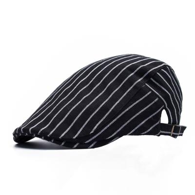 Belle Hat Spring Autumn Striped Beret Retro Duck Tongue Hat Men Women Forward Hat