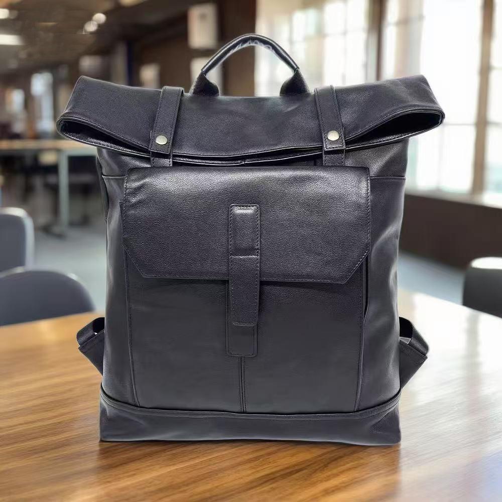 Wind Leather Men'S Backpack Large Capacity Business Computer Bag Cowhide Sports Travel Backpack