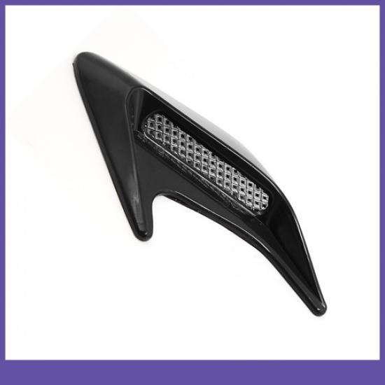 TWO Universal Stick-on Car Side Fender Air Flow Vent Hood Cover Sticker Black