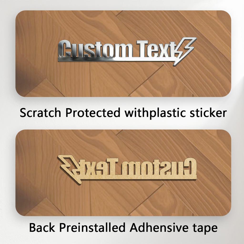 Font Artistico Classico Fulmine Trendy Metallo 3D Adesivo per Carrozzeria Auto Emblema Posteriore Auto Portanome Personalizzato Logo Regali Personalizzati