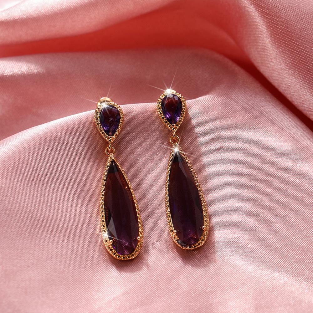 BlingBay Women's Dangle Earrings Teardrop Shape Zircon Charming Elegant Style Long Dangle Earrings Girls Party Gorgeous Exquisite Jewelry Gift