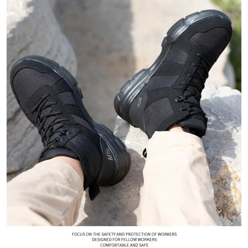 Men's Anti-Impact And Anti-Piercing Work Shoes Lightweight Breathable Safety Shoes Indestructible Construction Working Boots Men