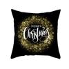 New Black Hot Stamping Christmas Pillow Cover Golden Elk Christmas Tree Sofa Cushion Cover Home