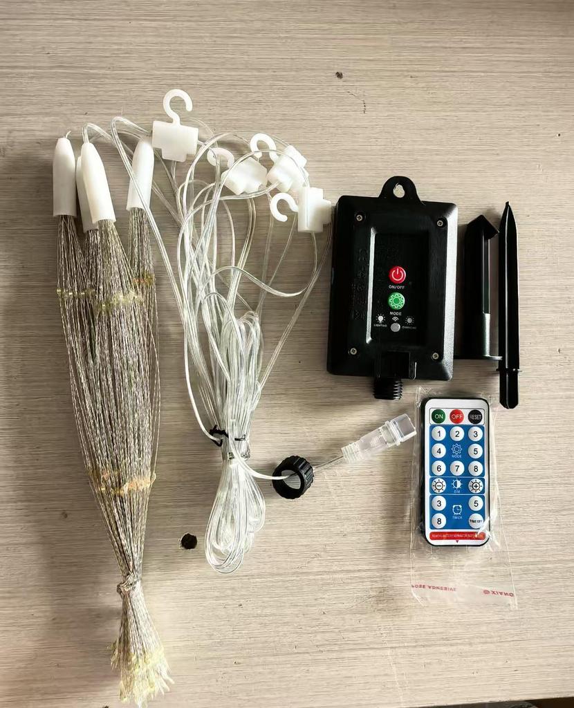 Solar-Powered LED Firework Hanging Lights for Outdoor Decoration