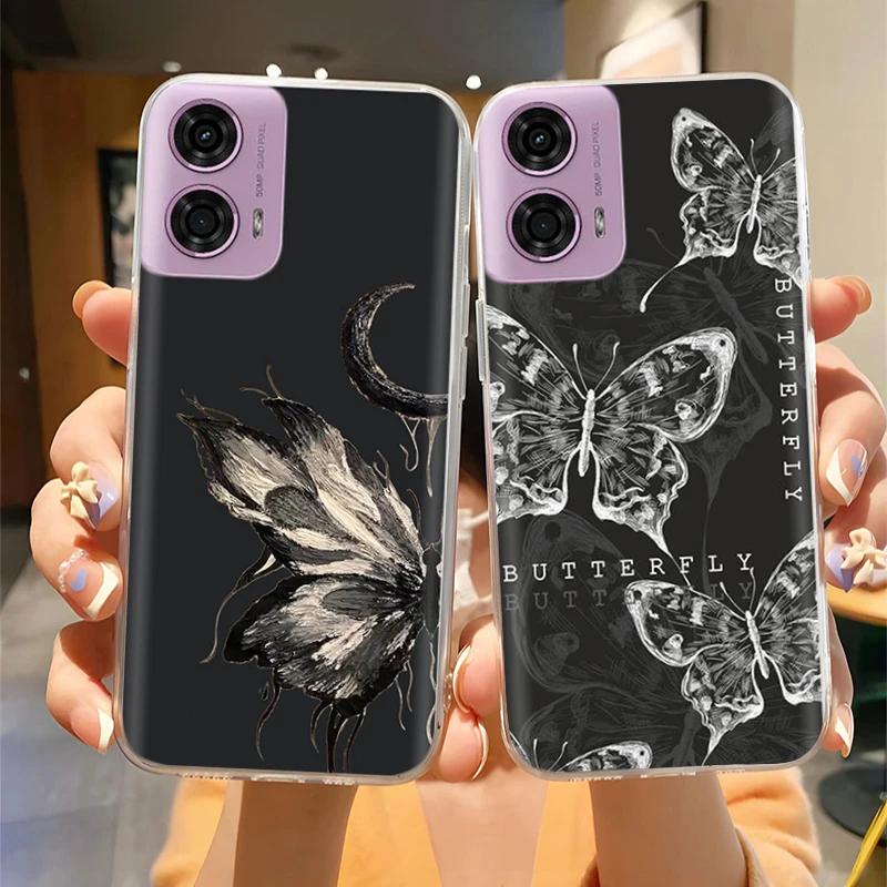 For Moto G24 Phone Case Lovely Panda Patterns Soft TPU Clear Silicone Bumper For Motorola G04 MotoG24 Cover Fundas For Moto E14