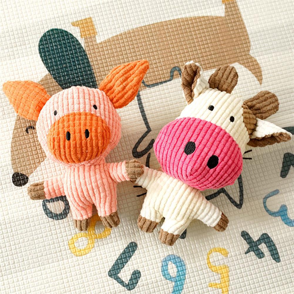 Pet Dog Squeaky Toys Animals Shapes Squeaky Plush Chew Toys for Small Medium Large Dogs