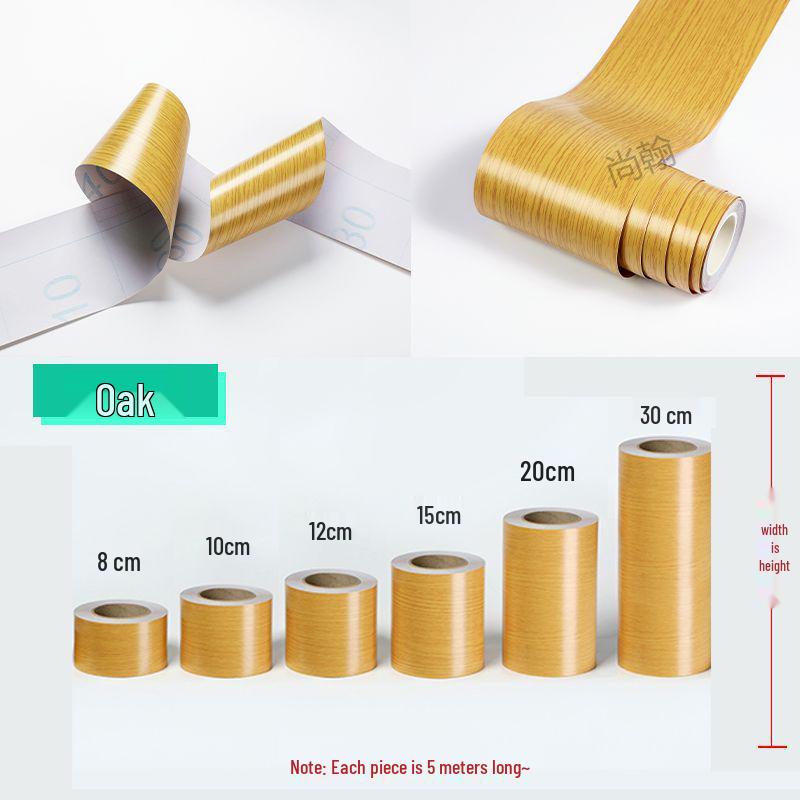 

Водонепроницаемый самоклеящийся плинтус и кромочная лента с текстурой дерева для отделки дверей, окон и мебели. 5cm x 5m