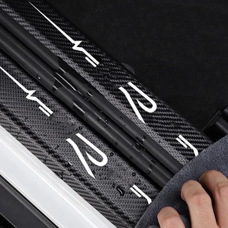 WGLRK1 Car Trunk Tail Threshold Door Sill Protector Stickers for Volkswagen VW RLine R LINE Badge Passat Polo GOLF 3 5 8 Jetta Touareg