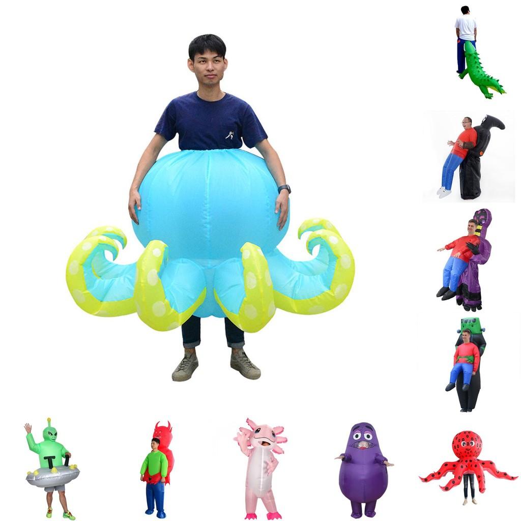 Fun Inflatable Costume For Halloween Featuring Alien And Santa Claus Designs For Adults