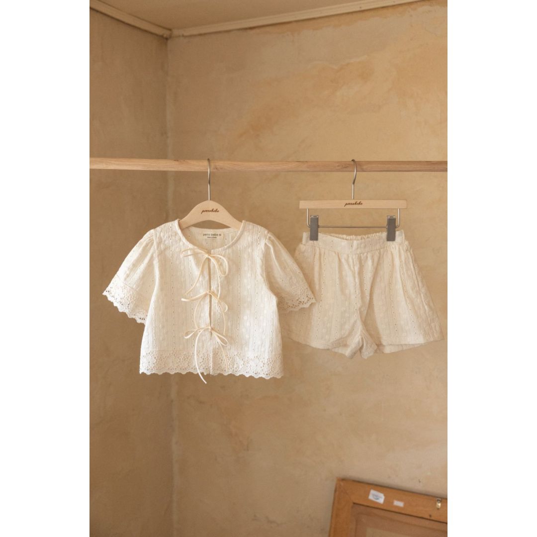 PERROBEBE Cream Jacket Setup 100% Cotton S