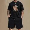Nuova Moda Uomo Abbigliamento Sportivo Estivo Casual T-shirt a Maniche Corte da Uomo e Pantaloncini Set Base a Due Pezzi Asciugatura Rapida