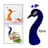 Peacock Mannequin Head Foam Flocking Flower Basket Ornament for Event Banquet Home Decoration Supply
