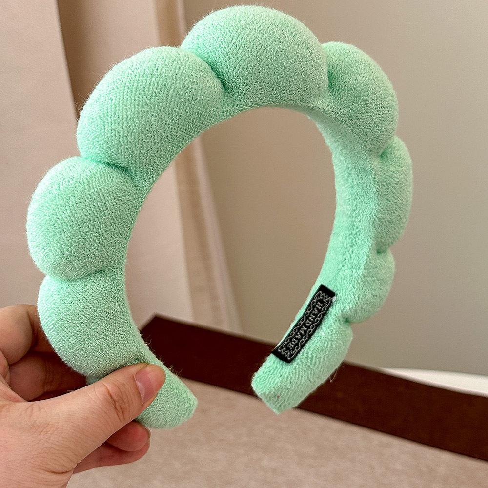 

Blue Cloud Wide Headband For Women High Cranial Top Face Washing Hair Band Autumn Winter Headwear зелений