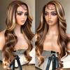 Synthetische Lace Front Perücke Highlight Ombre Lockere Body Wave Perücke Hitzebeständige Synthetikhaar-Perücke für Schwarze Frauen Täglich