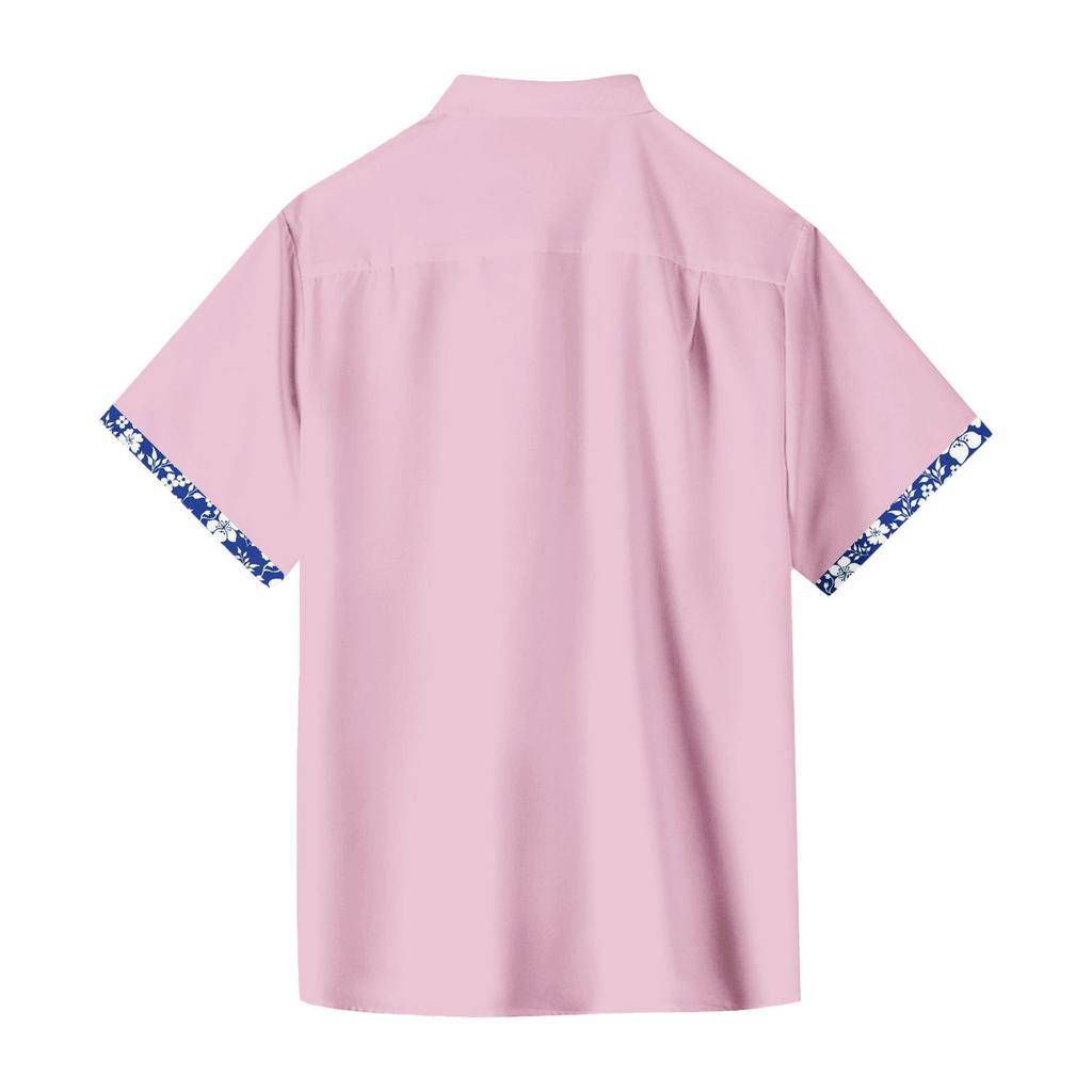 Pánská vintage letní plážová košile s krátkým rukávem na knoflíky na bowling