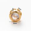 2/4/6Pcs 18K Gold Plated Rhinestone Round Beads Brass Metal Cubic Zirconia Spacer Beads DIY Jewelry Making Accessories