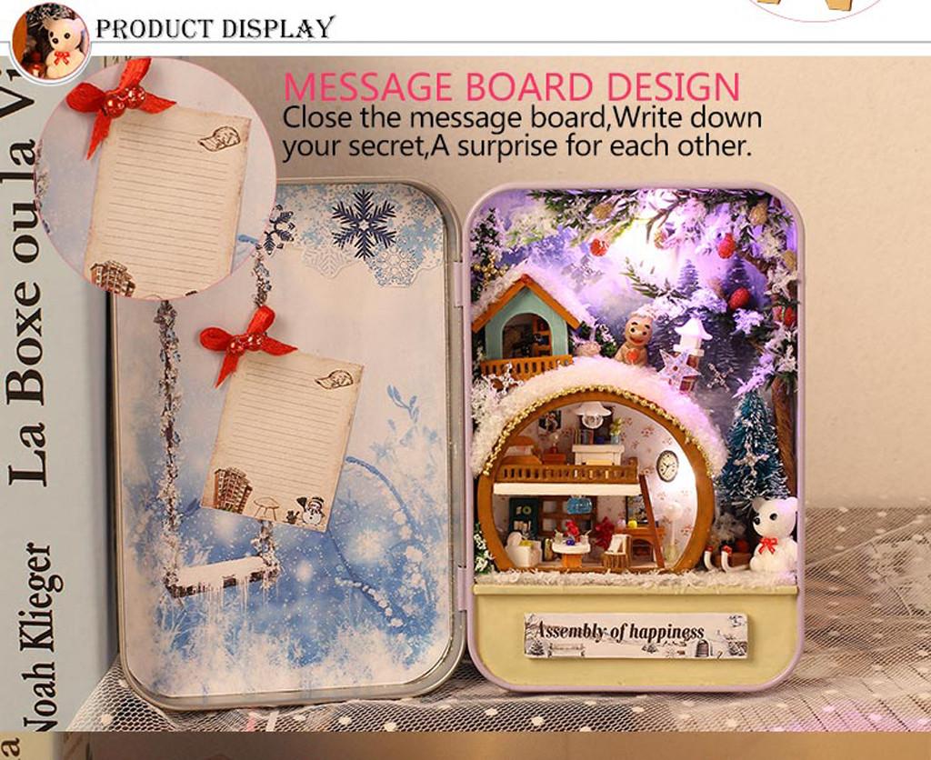 Miniature Scene Wooden Puzzle Toy DIY Doll House Furniture Christmas Gift 12ml