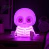 Kids Night Light Halloween Skeleton Light, Silicone Touch LED Bedside Lamp for Kids, 8 Color RGB Dimmable Warm Desk Decor Bedroom