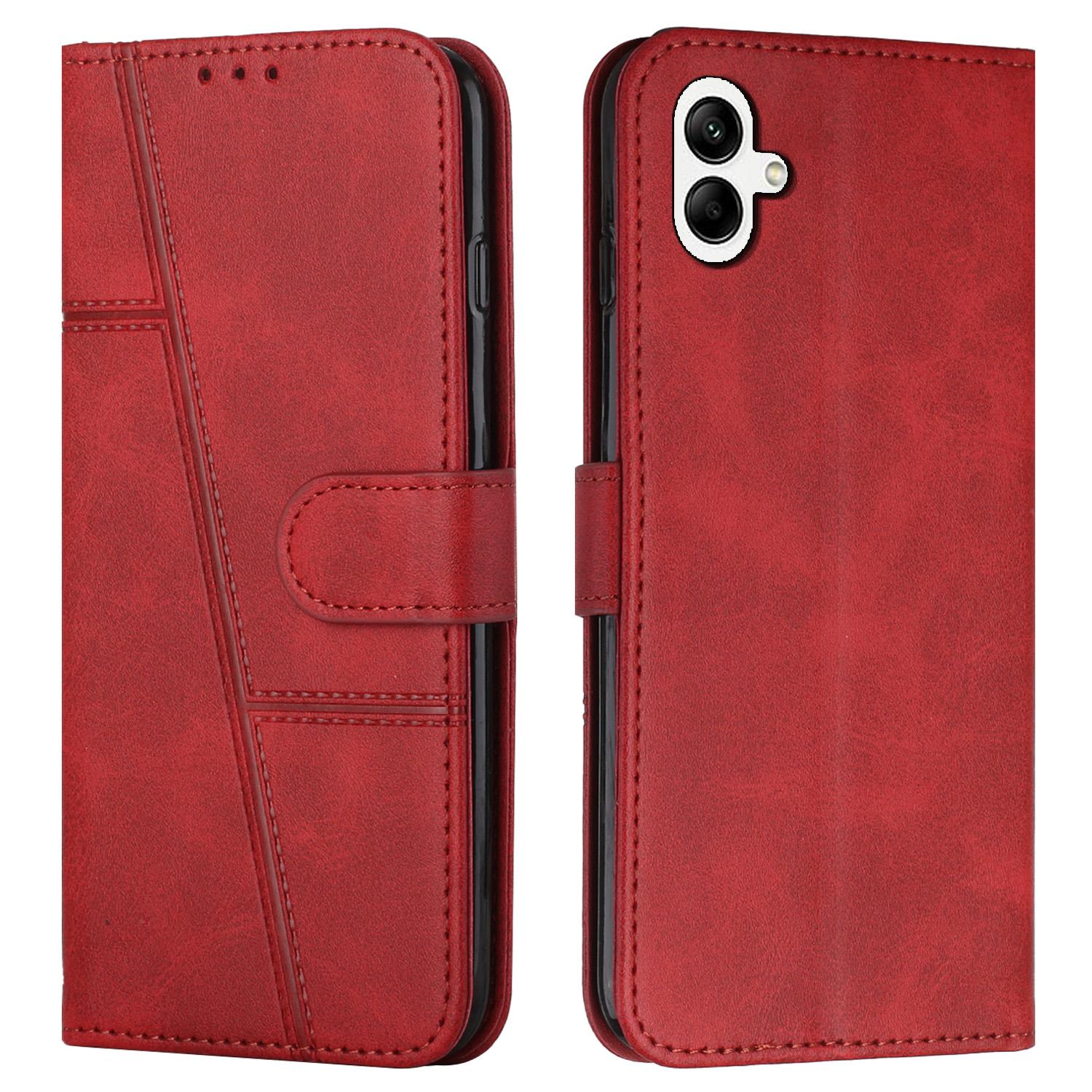 

For Samsung Galaxy A06 4G Case Stand Flip Protective Leather Phone Cover Red