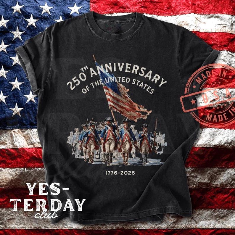 America 250th Anniversary Revolutionary War Soldiers Unisex Shirt 3XL